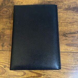Tiffany & Co. Black Leather‎ Compact Writing Folio Executive Pad Holder